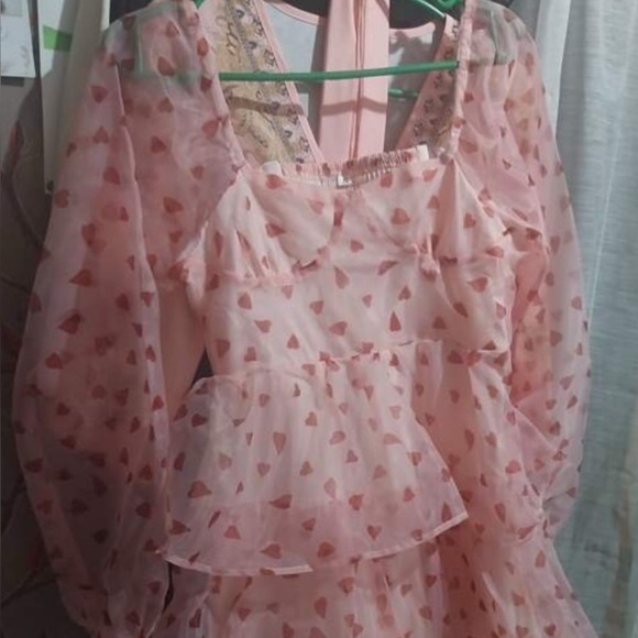 Elegant Pink Layered Dress - Picture 5 of 5